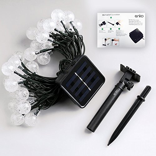 Outdoor Solar Power Decorative String Lights, Anko 30 LED 20 ft Water ...